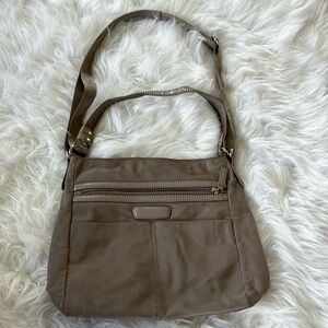 Lancaster Paris nylon crossbody bag beige